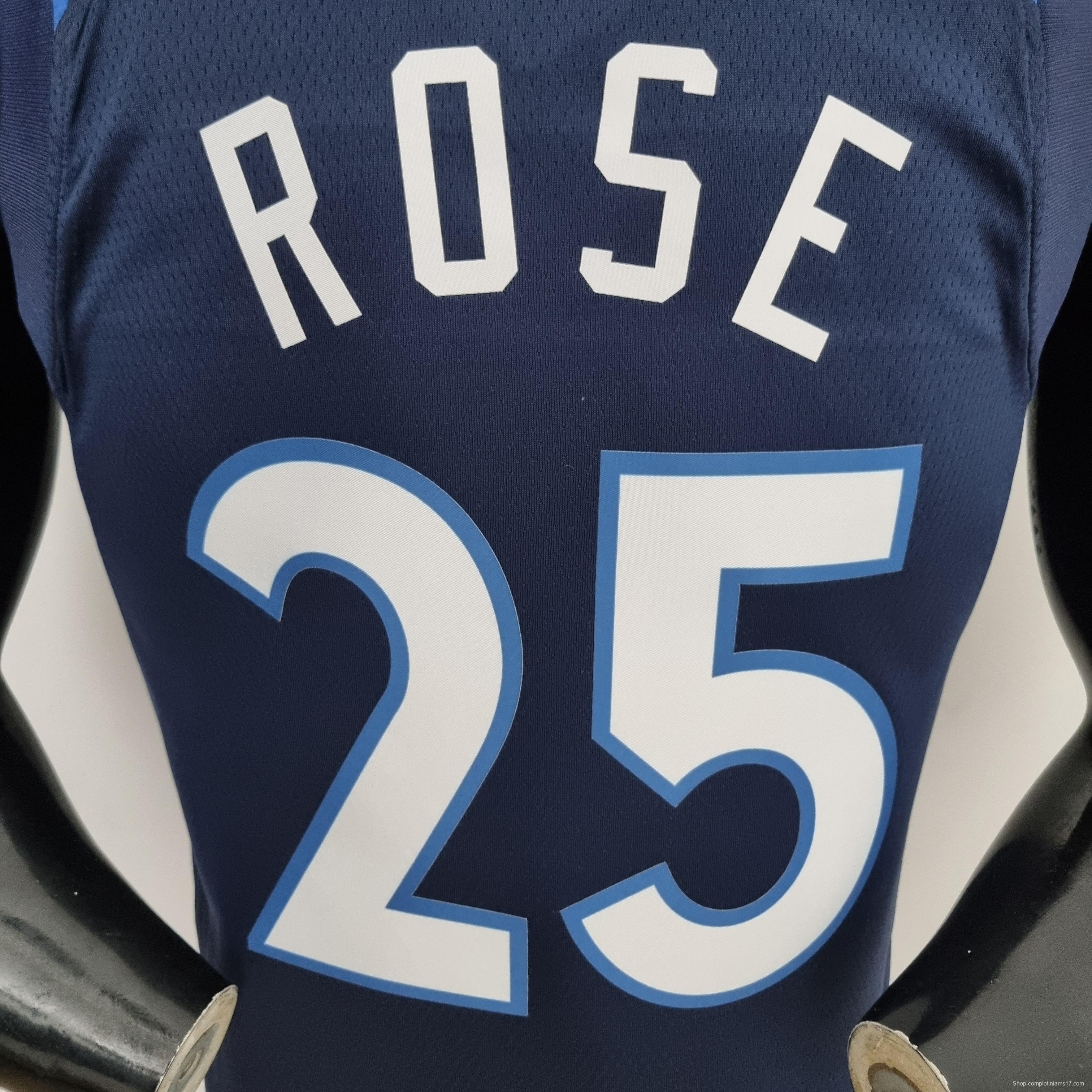 75th Anniversary Minnesota Timberwolves Rose #25 Royal Blue NBA Jersey