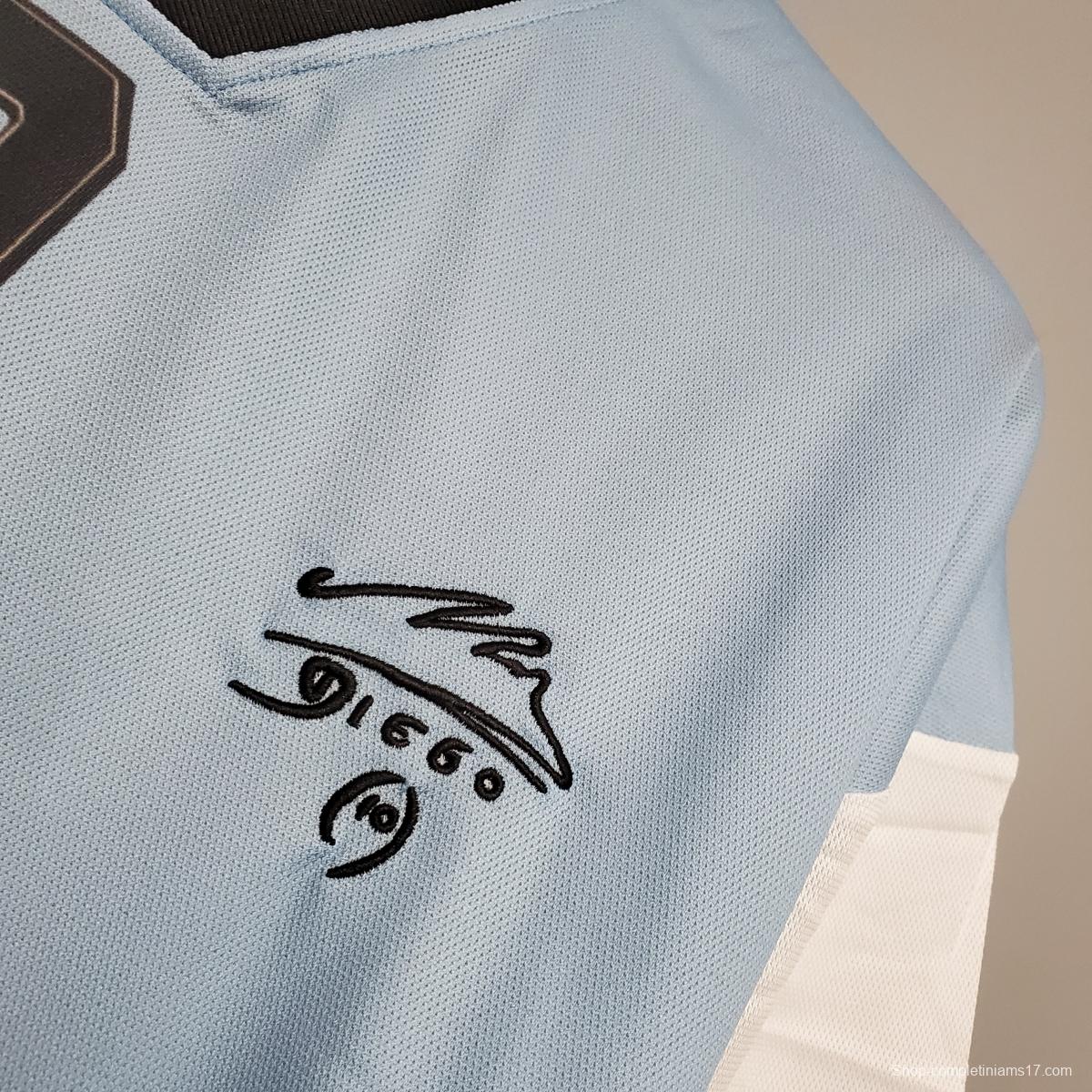 Retro 2001 Argentina Maradona #10 Commemorative Edition Soccer Jersey