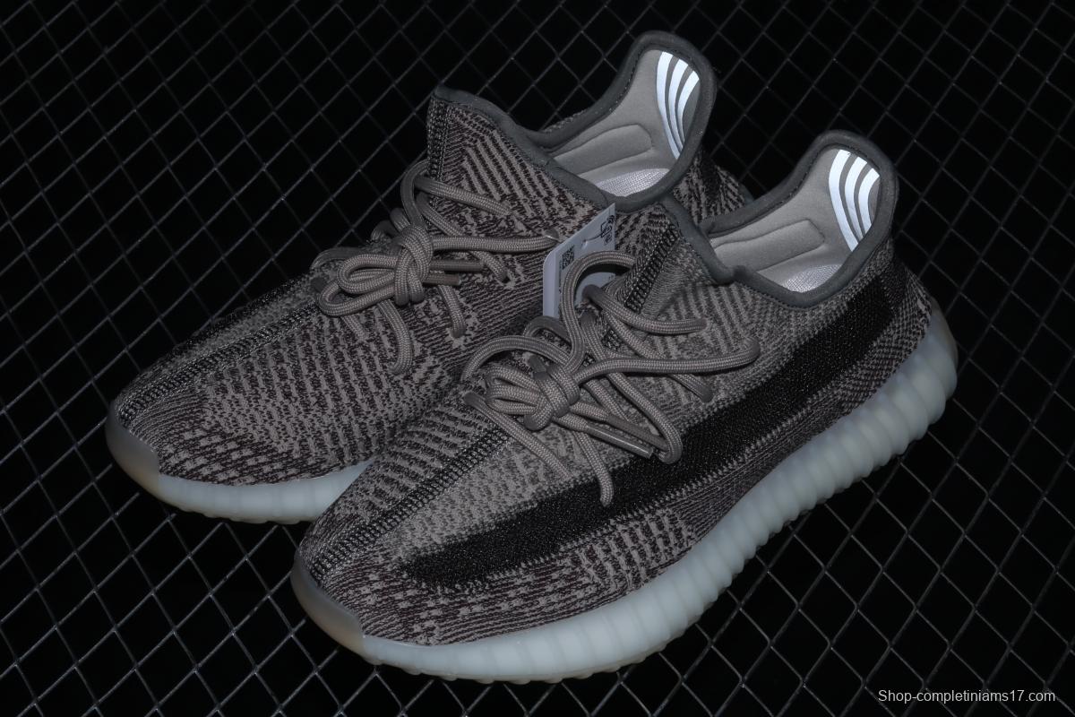 Adidas Yeezy Boost 350V2 Cinder FZ1267 Darth Coconut 350 second generation hollowed-out side coal ash permeable taillights