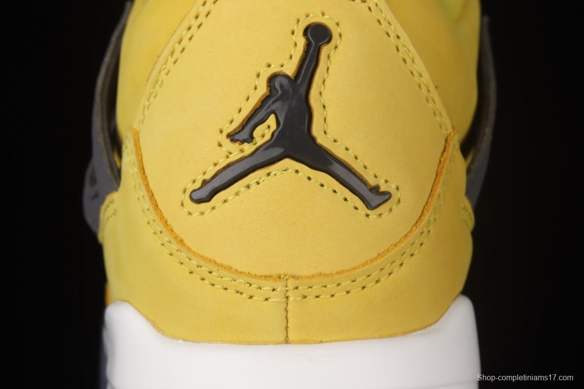 Air Jordan 4 Lightning repeated engraving of white and yellow electric masterbatch basketball shoes CT8527-700