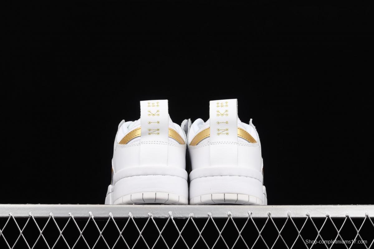 NIKE DUNK Low Disrupt White/Sand/Ghost/Sail lightweight dunk destruction series deconstructed wind low side casual skateboard shoes DD9676-100