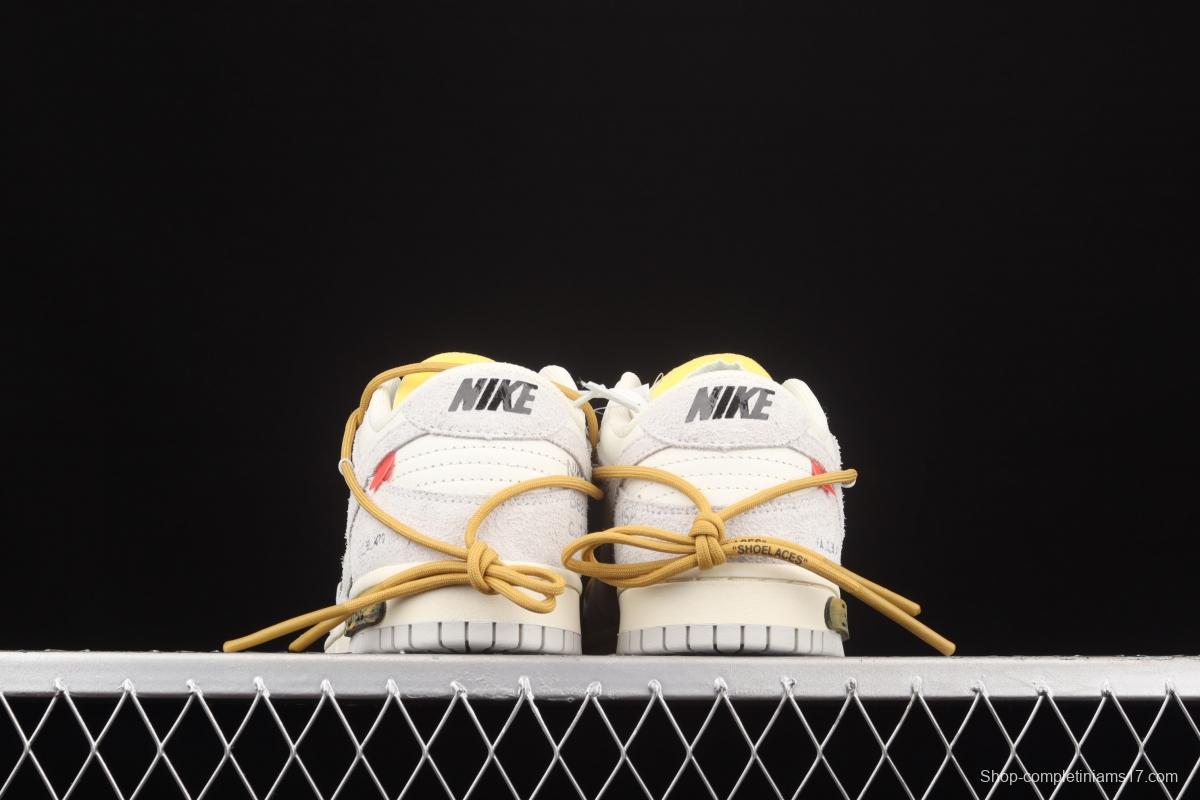 OFF-White x NIKE DUNK Low 12 of 50 OW suede SB buckle rebound fashion casual board shoes DJ0950-105