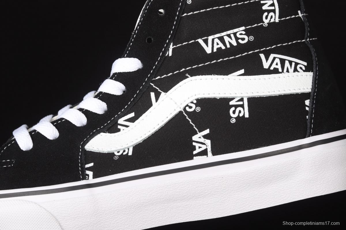 Vans SK8-Hi classic black and white letters logo high top casual board shoes VN0A4U3CTDW