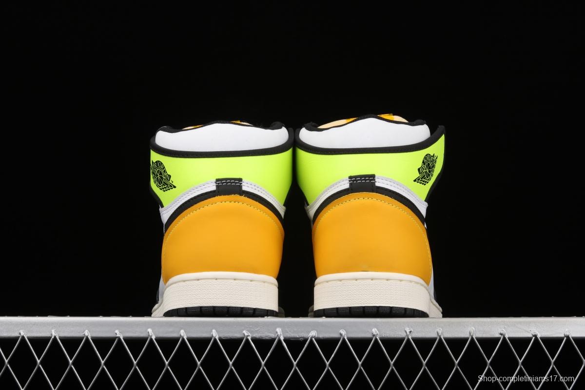 Air Jordan 1 Retro High OG fluorescent yellow toe 555088-118