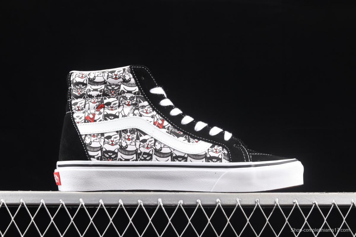 Vans Sk8-Hi synchronous cartoon robot cat high-top leisure vulcanized sports shoes VN0A4BV8BCL