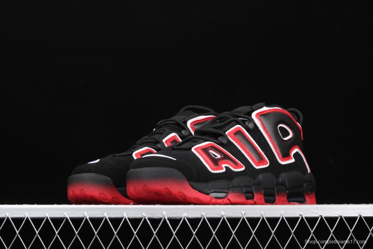 NIKE Air More Uptempo 96 QS Laser Crimson Pippen initial series classic high street leisure sports culture basketball shoes black lava gradual red and white CJ6129-001