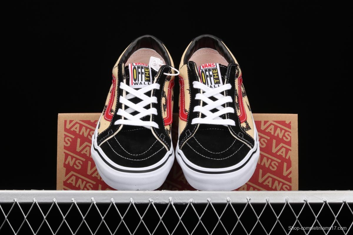 Vans side striped bat pattern low-top sports board shoes VN0A4UWI2U4