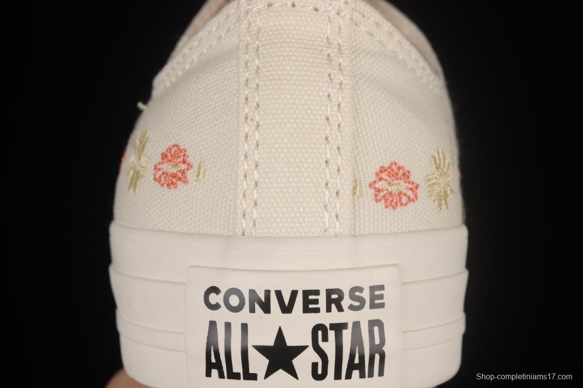 Converse All Star ox Embroidered Floral Low-Top Sneakers A01595C