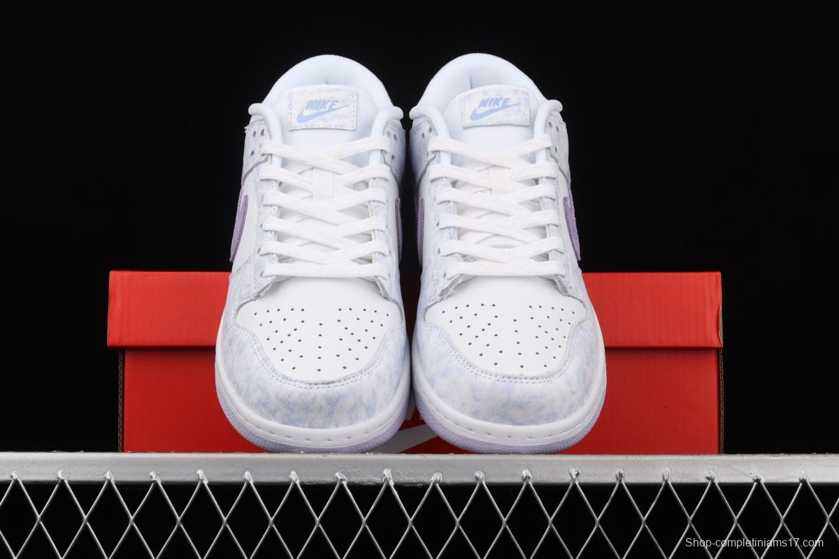 NIKE SB DUNK Low Prm white light purple color SB buckle rebound fashion leisure board shoes DM9467-500