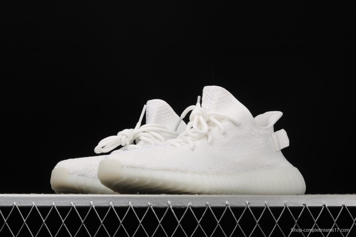 Adidas Yeezy 350V2 All White Real Boost Basf Darth coconut 350 second generation CP9366 fluorescent white BASF Boost original background