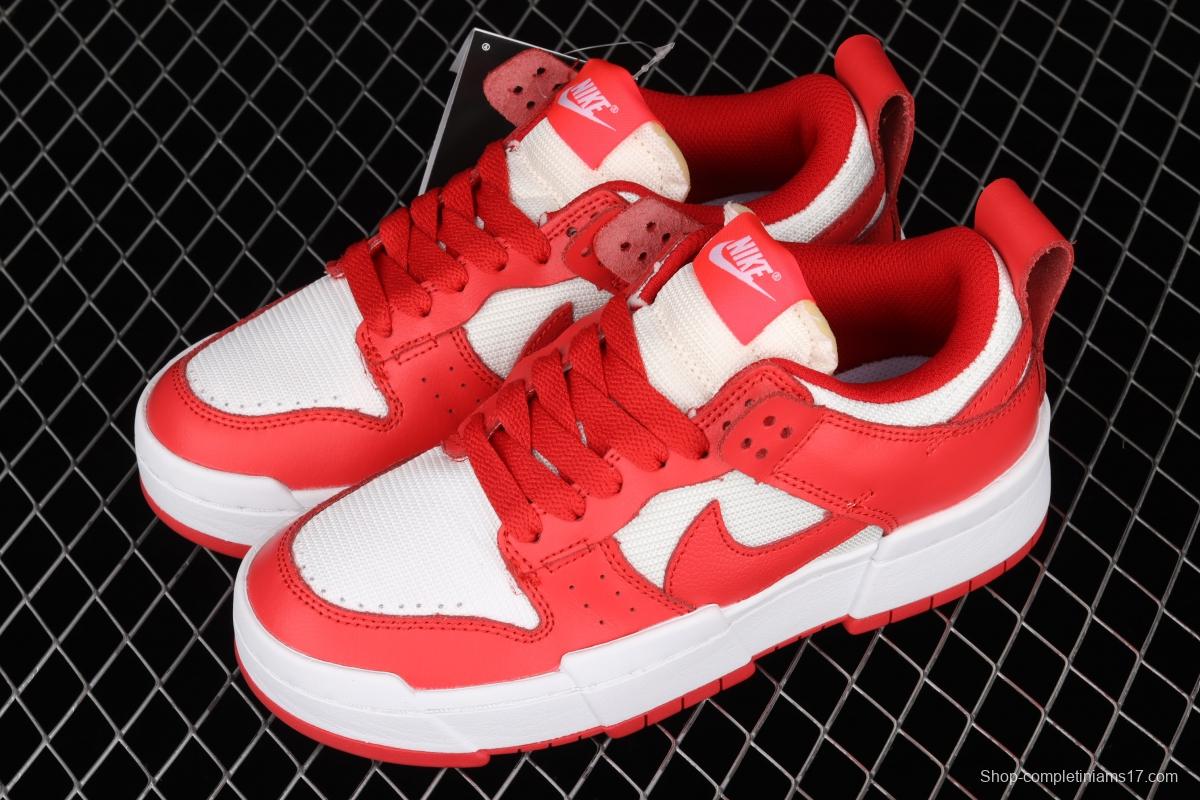 NIKE DUNK Low Disrupt White/Sand/Ghost/Sail lightweight dunk destruction series deconstructed wind low side casual skateboard shoes CK6654-601