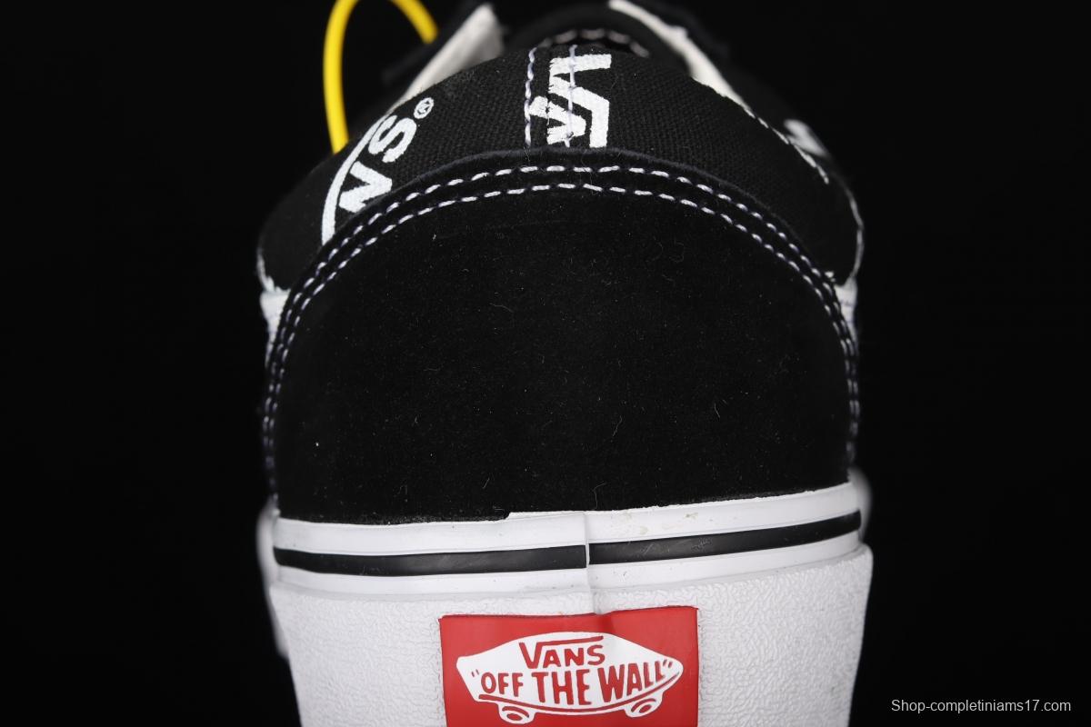 Vans Old Skool classic black and white LOGO letter printed low upper board shoes VN0A3WKTQW7