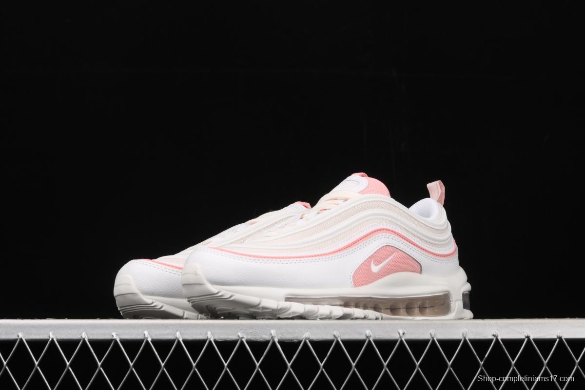 NIKE Air Max 97 White and pink 3M reflective bullet running shoes 921733-104