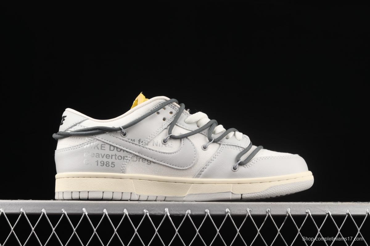 OFF-White x NIKE DUNK Low OW grey leisure sports skateboard shoes DM1602-105
