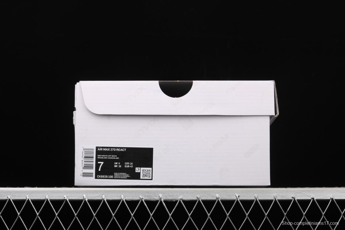 NIKE Air Max 270React new high-frequency mesh function half-palm air cushion cushioning running cloth shoes CK6929-100