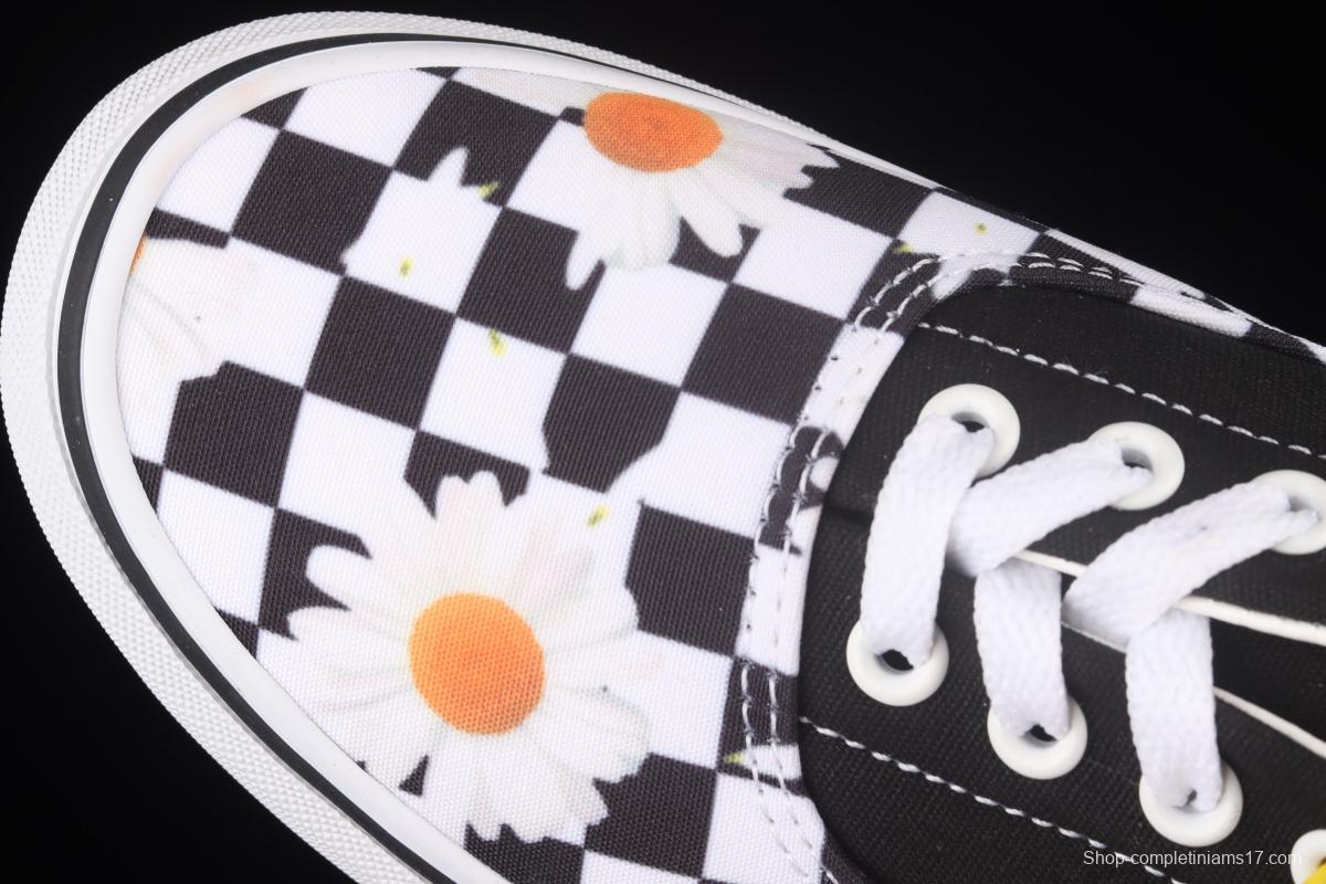 Vans Era black checkerboard daisies low upper canvas shoes VN0A5KX5B0B