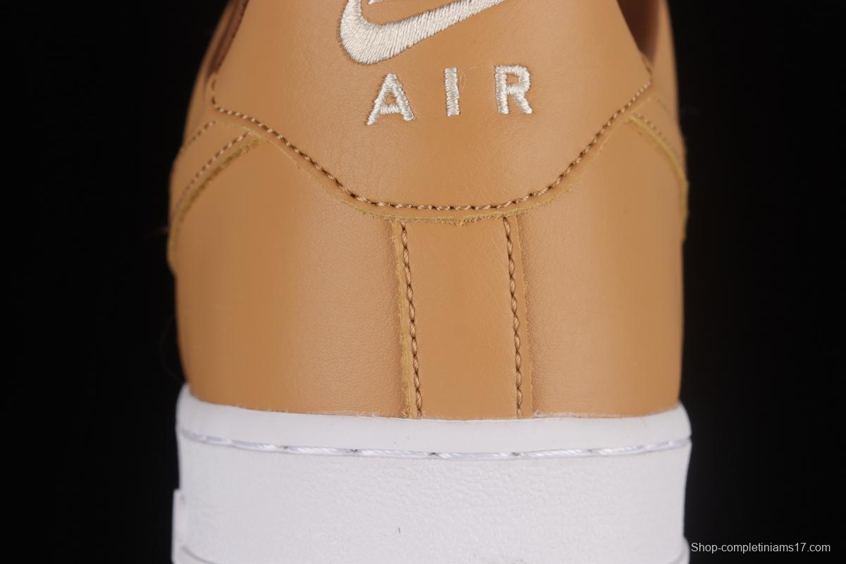 NIKE Air Force 1'07 Low milk tea brown canvas leather color matching low-top casual sneakers DJ6395-100