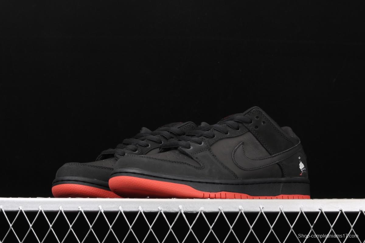 Black Pigeon x NIKE SB DUNK low Trd QS black pigeon retro low-side leisure sports skateboard shoes 883232-008