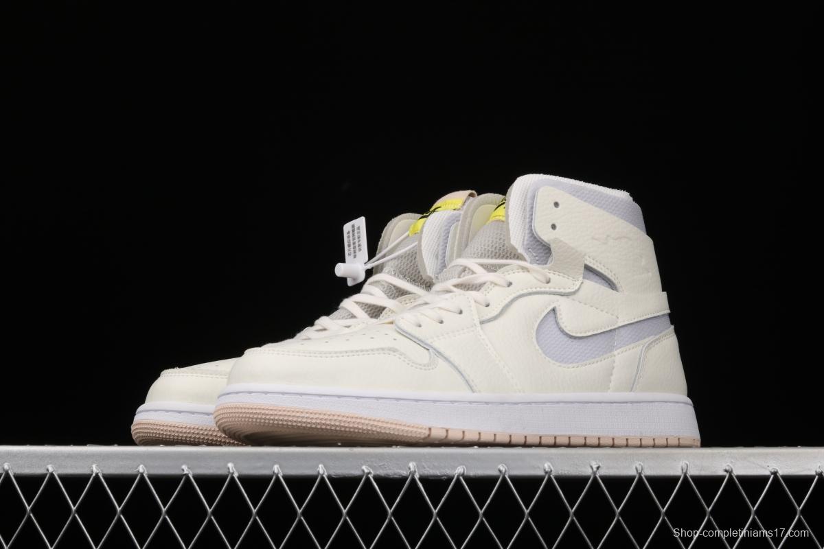 Air Jordan 1 Zoom Air CMFT Pearl White High Top Basketball shoes CT0979-107