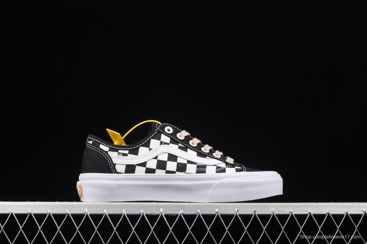 Vans Style 36 black and white checkerboard low upper board shoes sports shoes VN0A3MVL42E