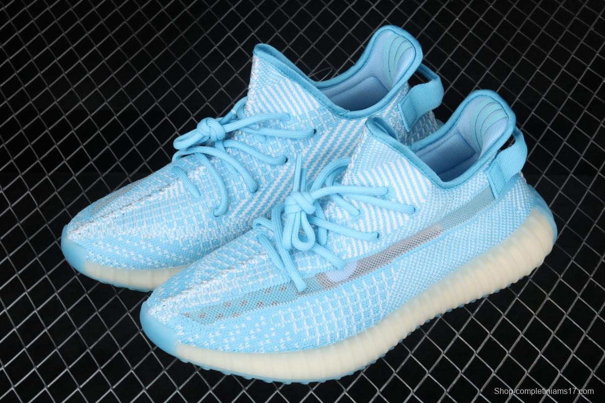Adidas Yeezy 350 Boost V2 CI1173 Darth Coconut 350 second generation silver powder hollowed-out North Carolina blue color match