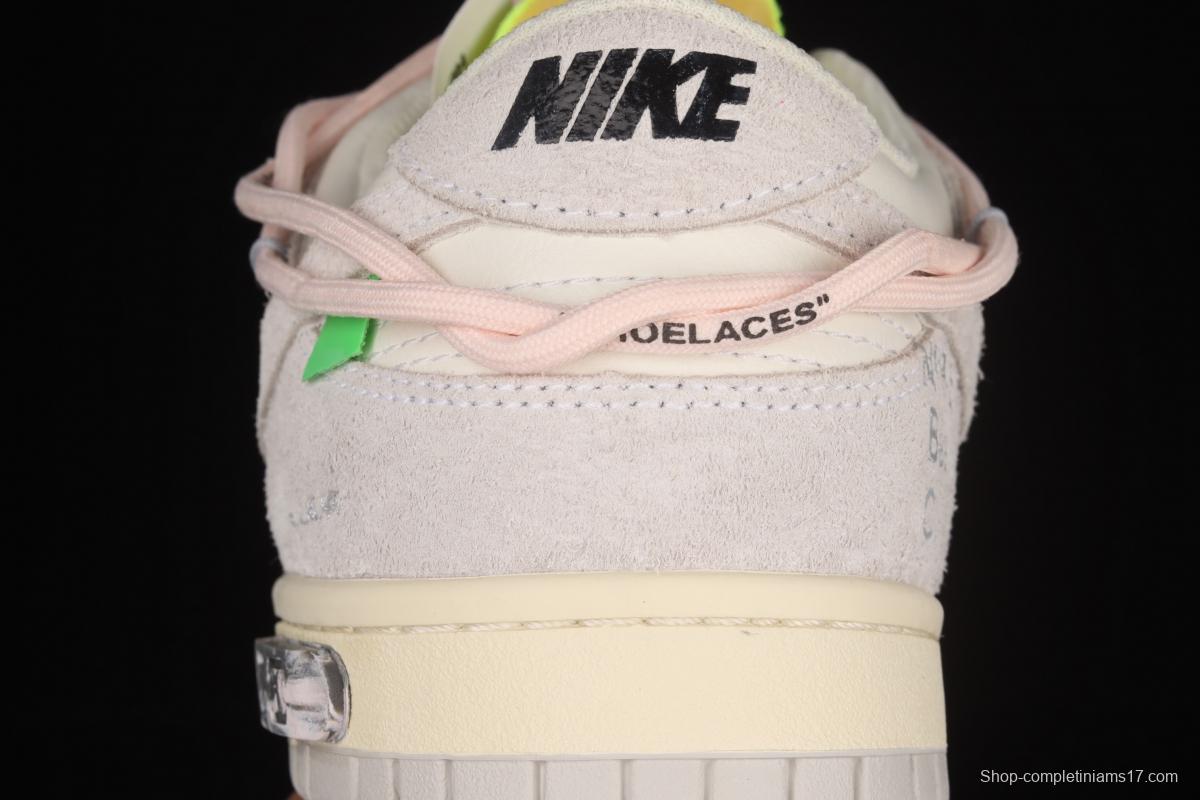 OFF-White x NIKE DUNK Low OW suede SB buckle rebound fashion casual board shoes DJ0950-100