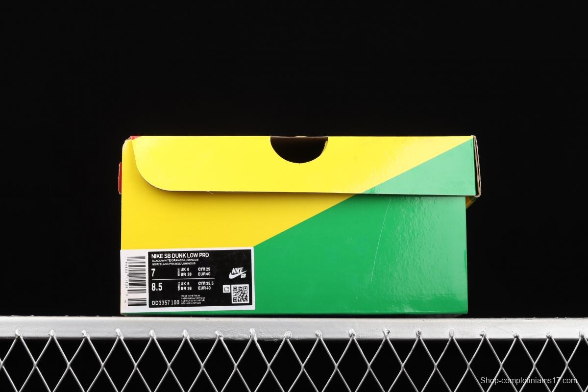 NIKE SB DUNK Low Halloween black, white and orange luminous Halloween SB rebound fashion casual board shoes DD3357-100