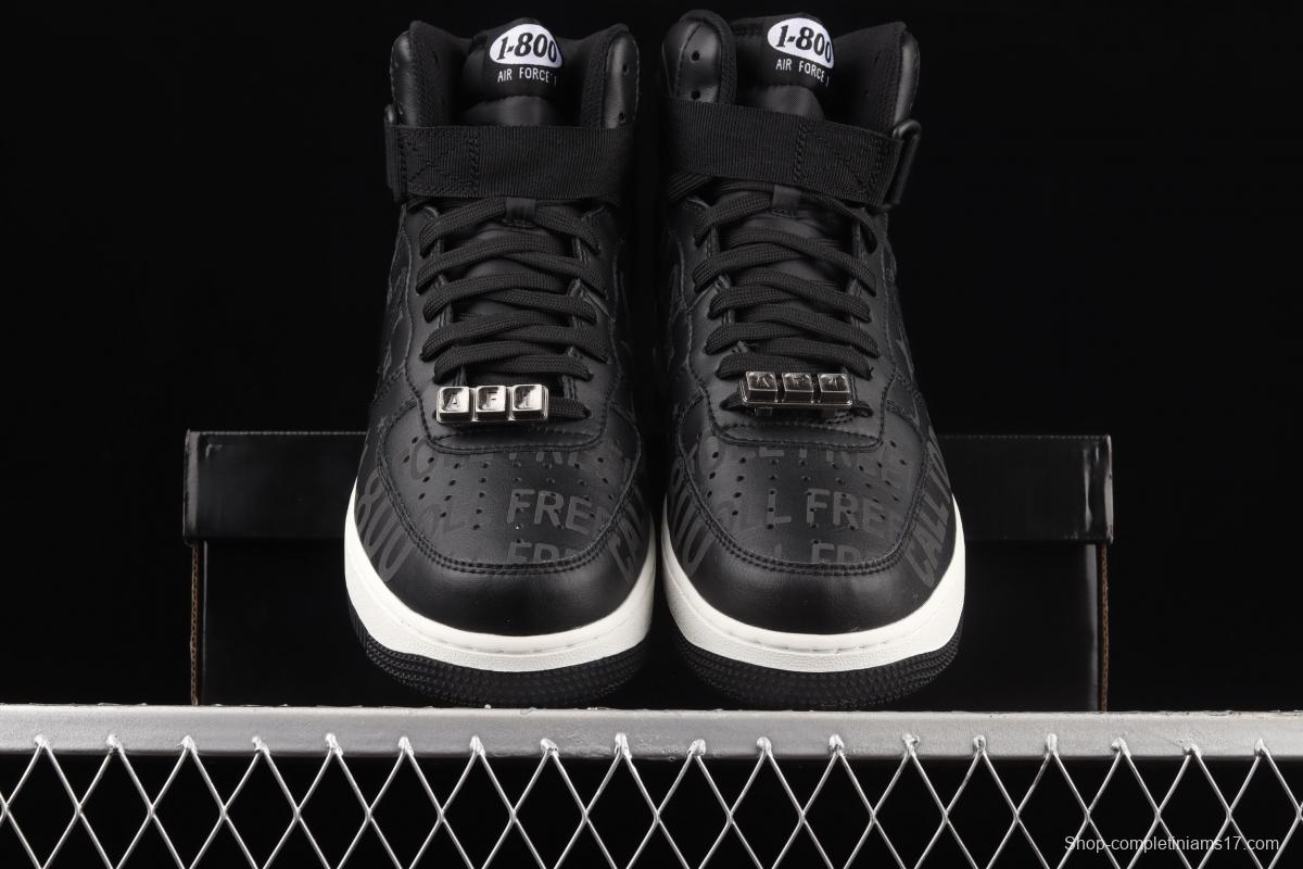 NIKE Air Force 11407 Premium Toll Free oxidizing to make old black high-top casual board shoes CU1414-001