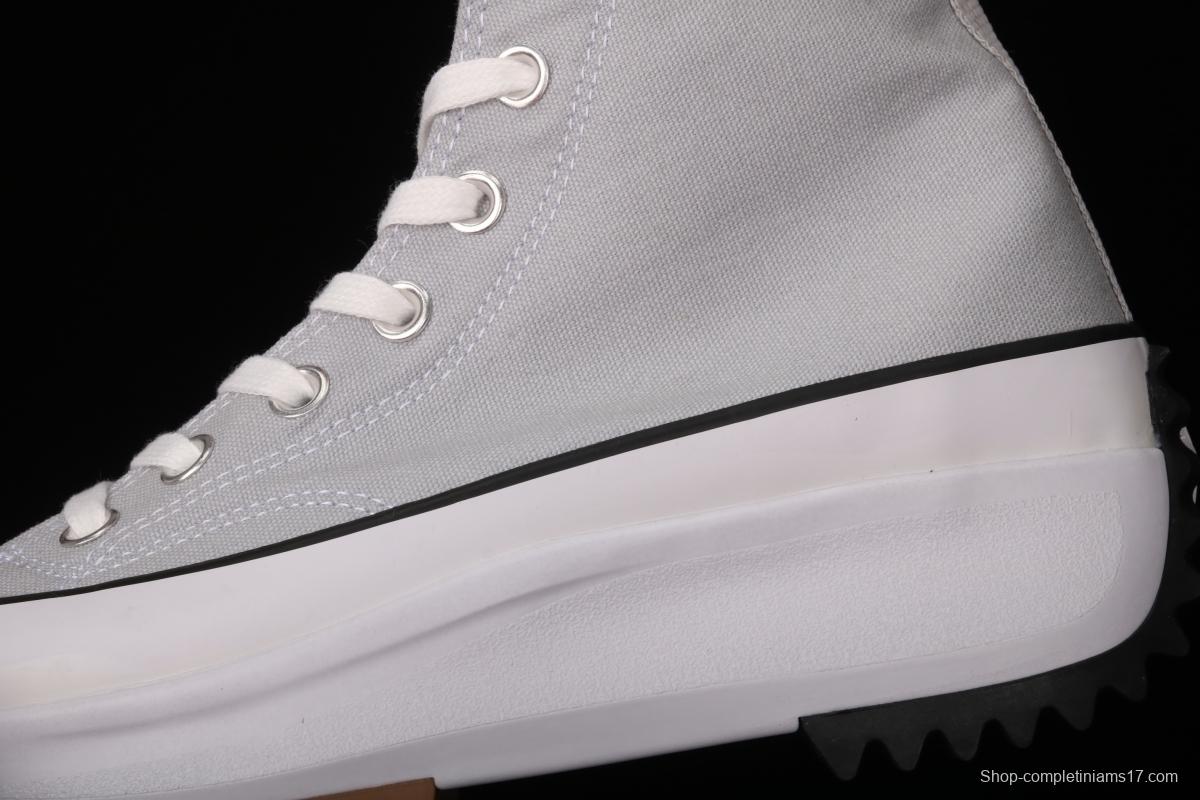 Converse Run Star x JW Anderson joint style grey high-top thick-soled canvas shoes 170552C