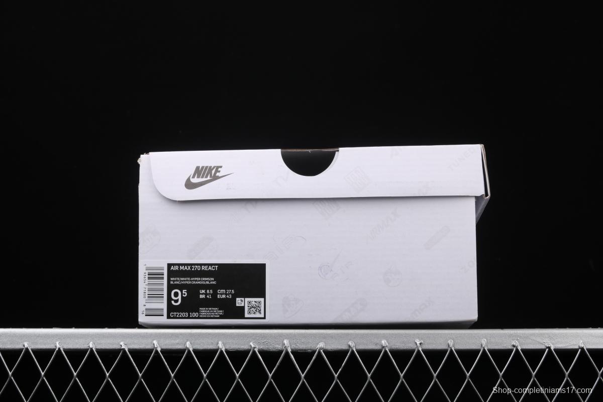NIKE Max 270,100 React Just Do It mixed technology half palm air cushion running shoes CT2203-100