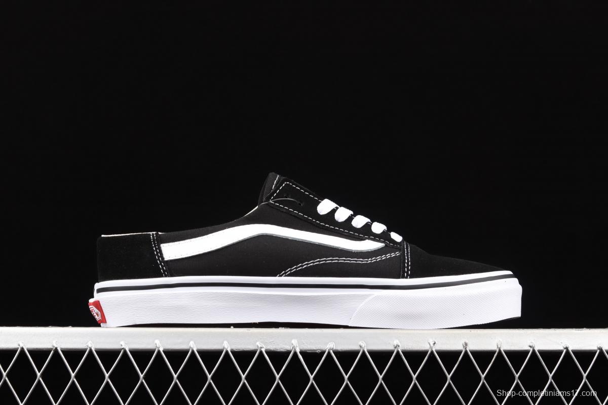 Vans Old Skool black and white low gang classic semi-drag Loafers Shoes VN0A3MUS6BT