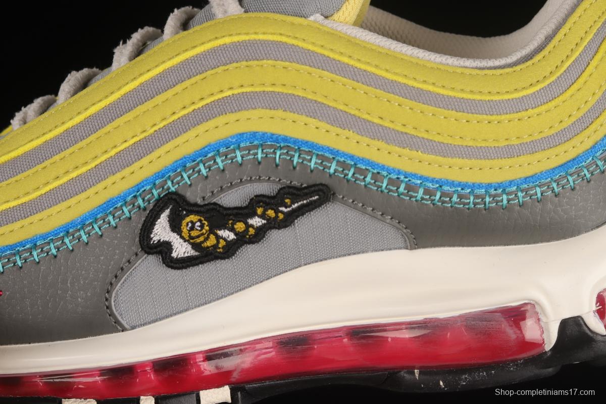 NIKE Air Max 97 Air Sprung Iron Grey grass green embroidery bullet air cushion sports running shoes DH4759-001