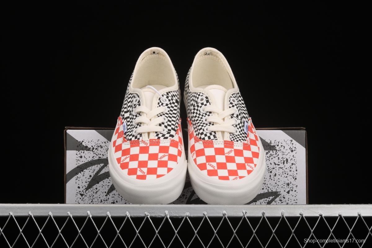 Vans Vault OG Authentic Lx high-end branch line impact color checkerboard retro low-side canvas skateboard shoes VN0A4BV91XL