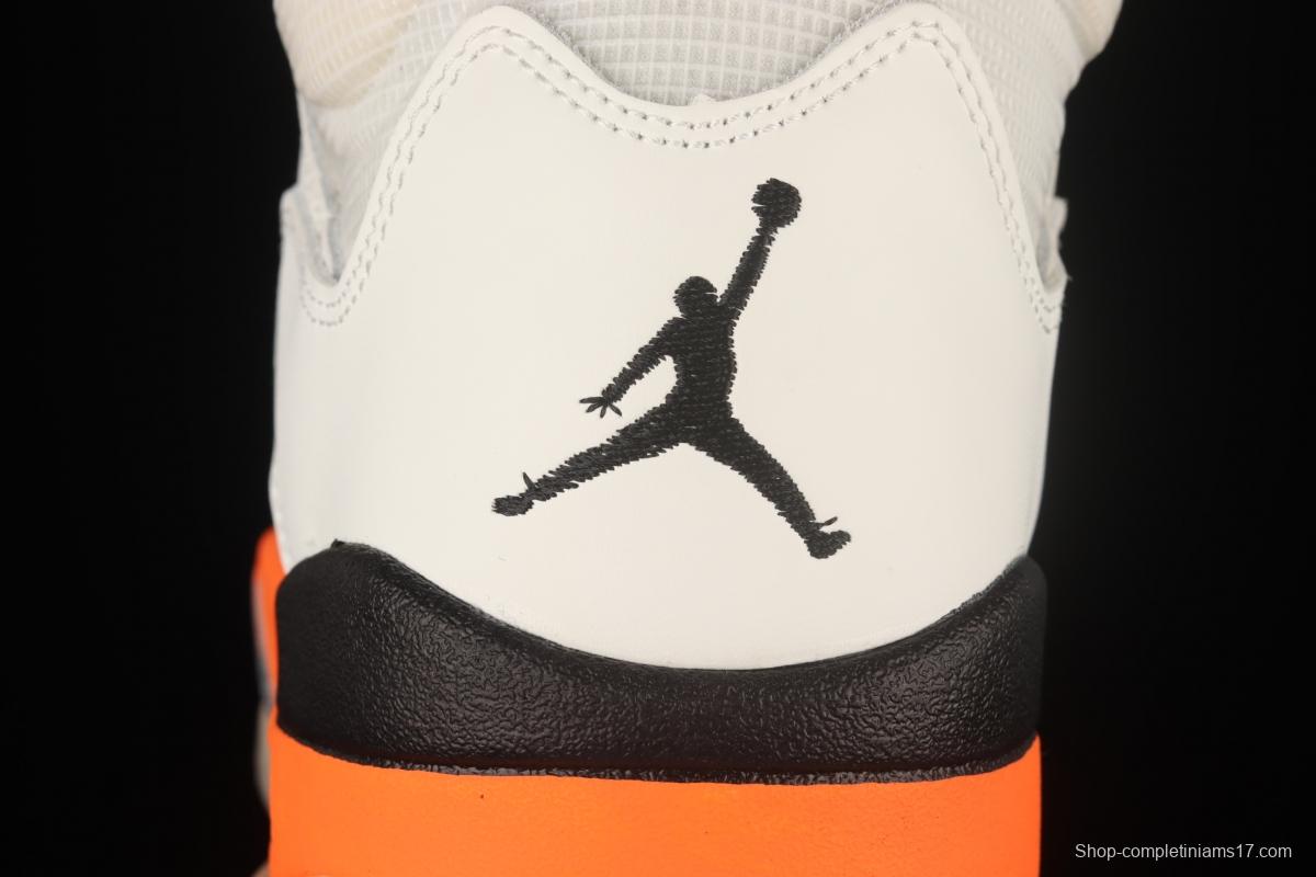 Air Jordan 5 Shattered Backboard white orange buckle shredded high top basketball shoes DC1060-100