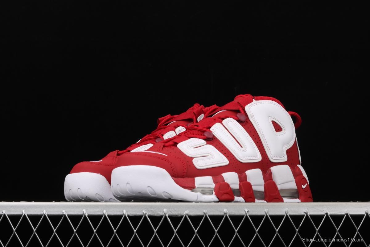 Supreme x NIKE Air More Uptempo co-signed AIR classic high street leisure sports basketball shoes 902290-600