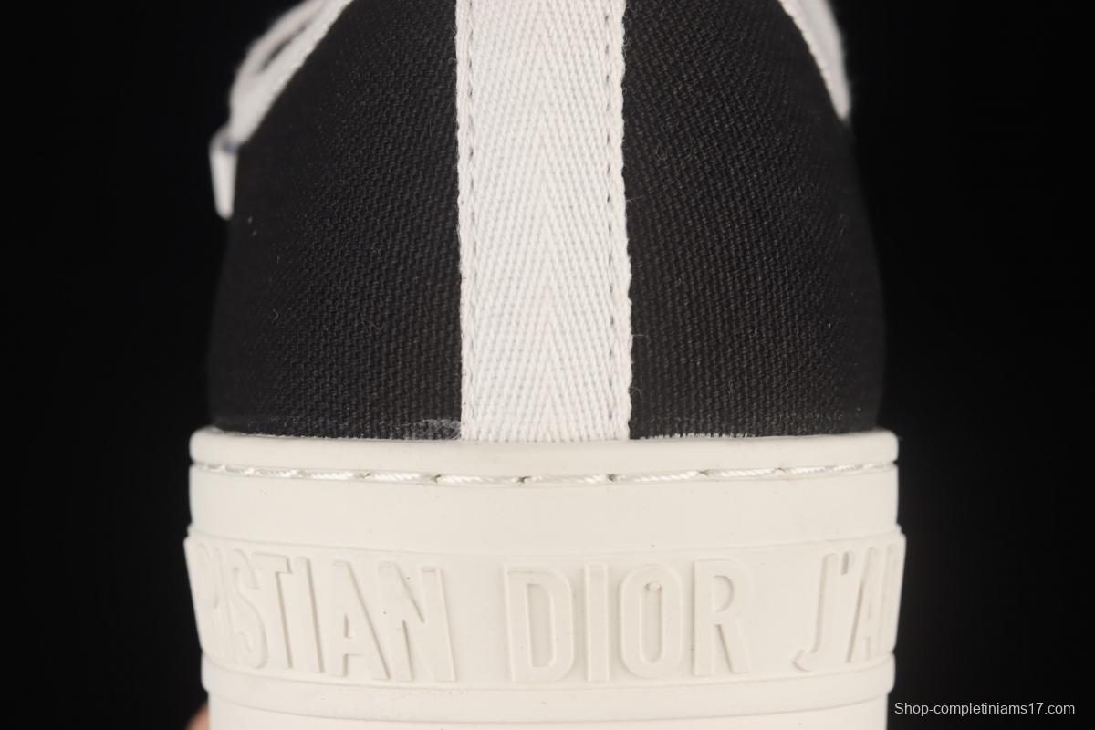Dior Walk'n Dior 21s embroidery series 3D canvas low upper shoes KCH369STCS900Black