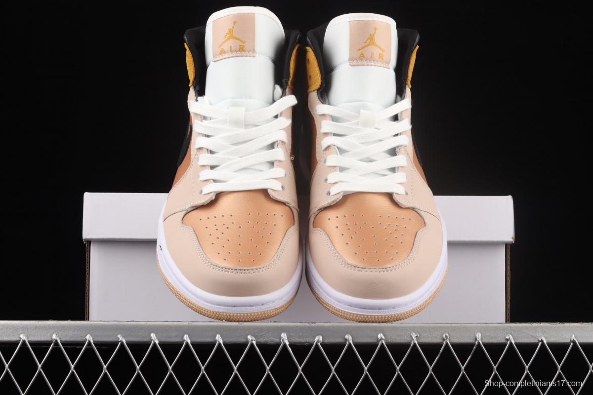 Air Jordan 1 Mid SE Particle Beige rock tea bronze Zhongbang basketball shoes DD2224-200