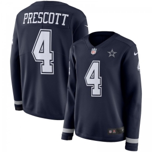 Women's Dak Prescott Black Therma Long Sleeve Player Limited Team Jersey