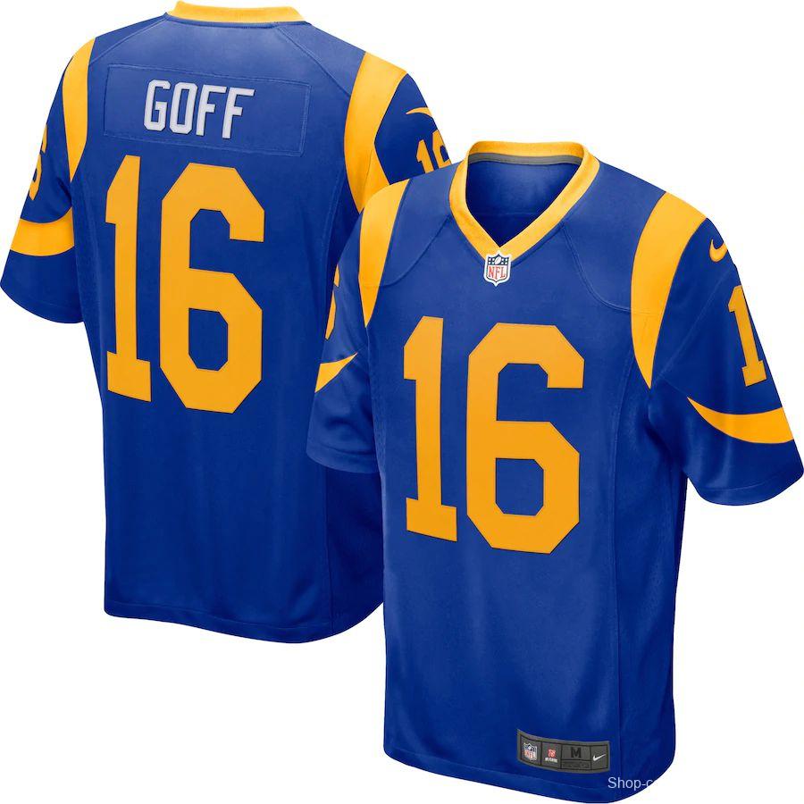 Men's Jared Goff Royal Player Limited Team Jersey