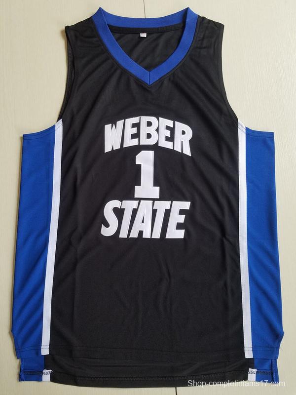 Damian Lillard 1 Weber State College Black Basketball Jersey