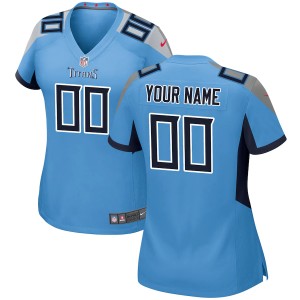 Women's Light Blue Custom Game Team Jersey