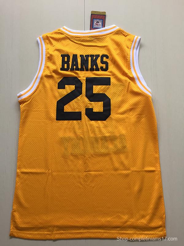 The Fresh Prince of Bel-Air Alfonso Ribeiro Carlton Banks Bel-Air Academy Yellow Basketball Jersey