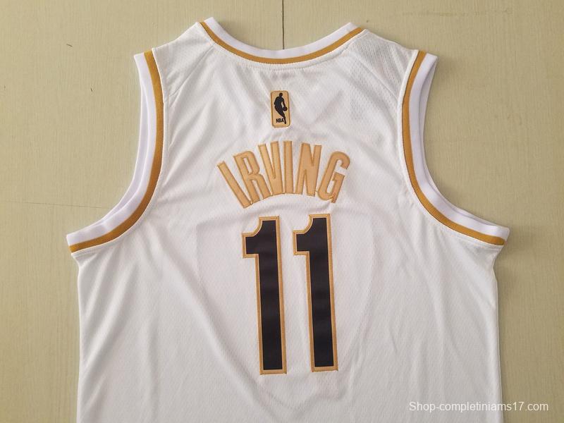 Kyrie Irving 11 White Golden Edition Jersey