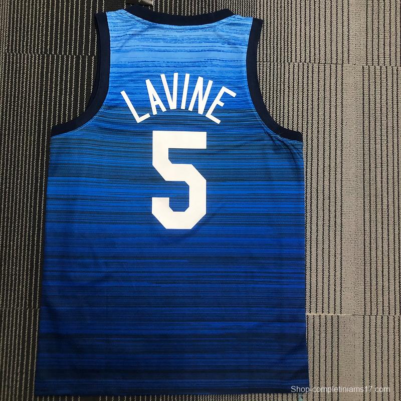 Thai Version Men's Zach LaVine Navy USA Basketball Player Jersey