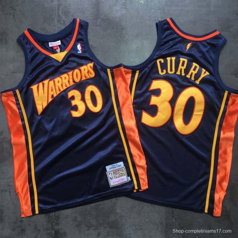 Men's Stephen Curry Navy Blue Retro Classic Team Jersey