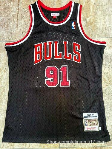 Men's Dennis Rodman Black Retro Classic Team Jersey