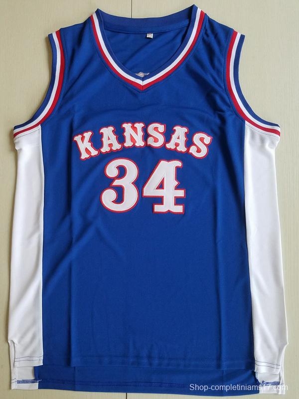 Paul Pierce 34 Kansas College Blue Basketball Jersey