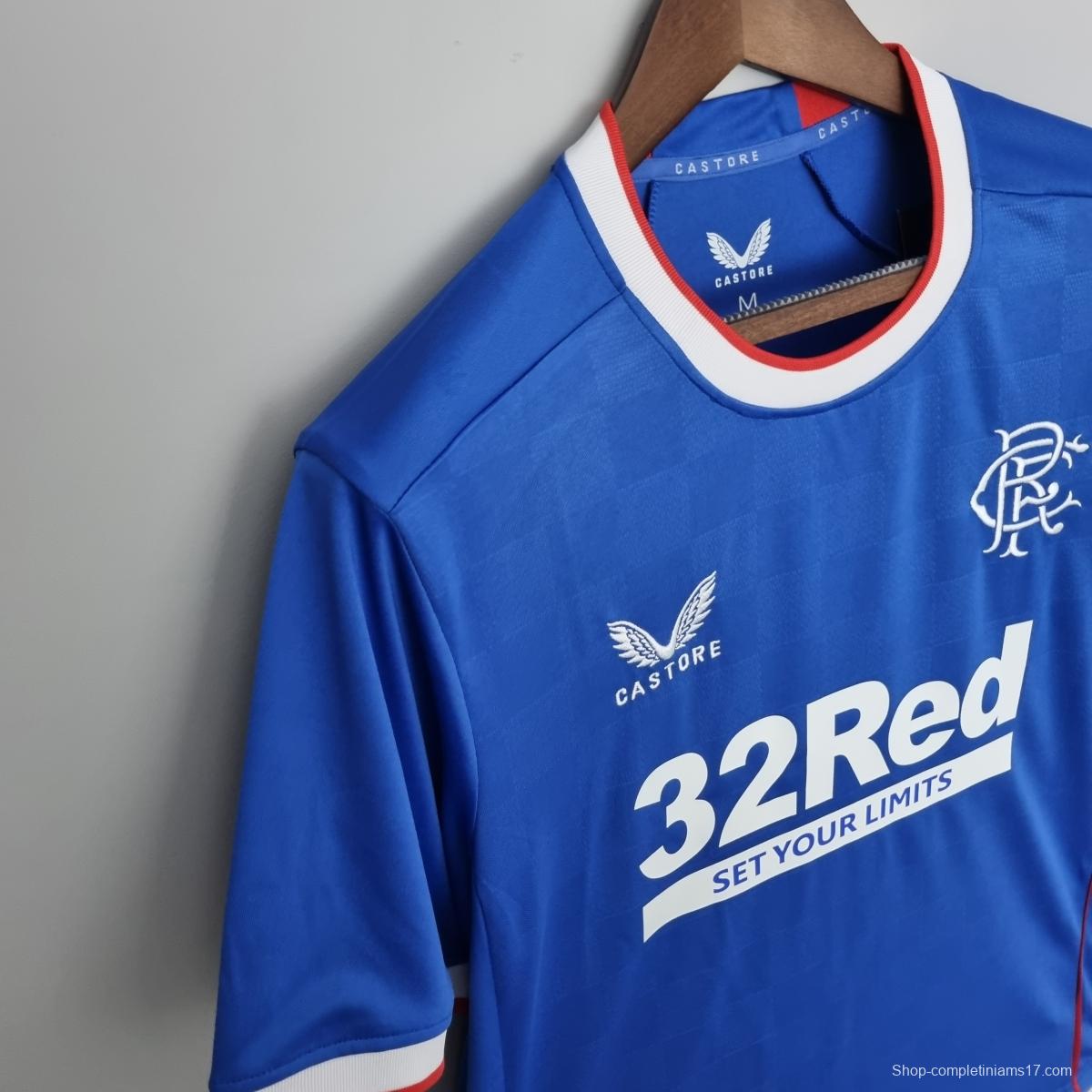 22/23 Rangers home Soccer Jersey