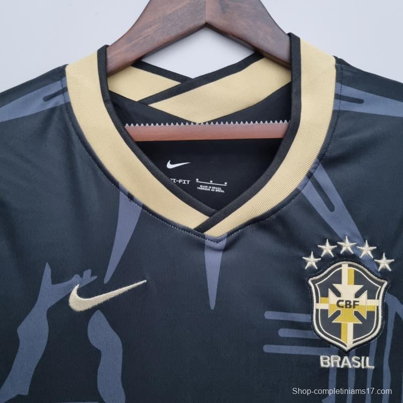 2022 Brazil women Black Soccer Jersey