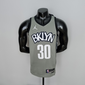 75th Anniversary Curry #30 Brooklyn Nets City Edition Gray NBA Jersey